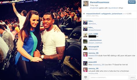 lisa ann notre dame|LOOK: Notre Dame WR with adult film star Lisa Ann at Knicks game.